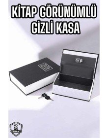 Büyük Boy Anahtarlı Kitap Görünümlü Gizli Kasa Çelik Kasa Altın Kasası