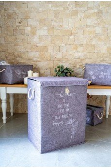 Çamaşır Sepeti - Eşya Saklama Kutusu Keçe - Mega Boy