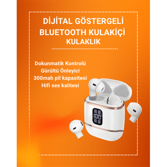 Çift Kulaklıklı Bluetooth Kulaklık – 4 Adet, ANC-ENC, Şarj Kutulu, Dijital Göstergeli Çift Kulaklıklı Bluetooth Kulaklık – 4 Adet, ANC-ENC, Şarj Kutulu, Dijital Göstergeli