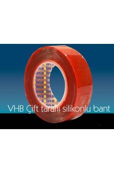 Çift Taraflı Akrilik Silikonize Bant 18 mm x 2 metre Kırmızı VHB