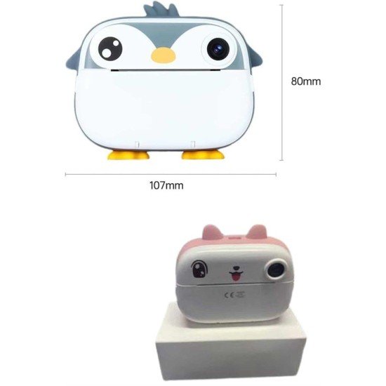 Çocuklara Özel Şirin Tasarımlı Mini Fotoğraf Yazıcısı 3 Adet Rulo Hediyeli