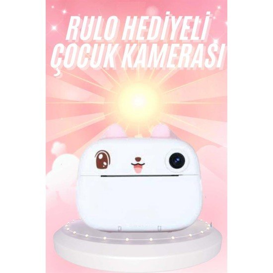 Çocuklara Özel Şirin Tasarımlı Mini Fotoğraf Yazıcısı 3 Adet Rulo Hediyeli