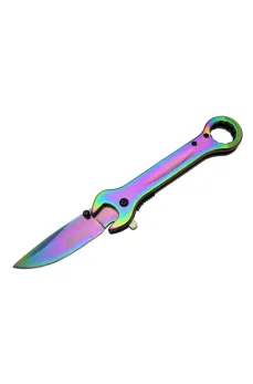 Columbia 8000A Anahtar Görünümlü Renkli Kamp Çakı 19 cm - Otomatik, Metal Sap