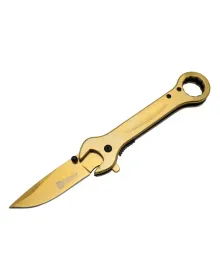 Columbia 8000C Anahtar Görünümlü Gold Kamp Çakı 19 cm - Otomatik, Metal Sap