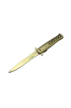 Tac-Force 1111A T-Lite Gold Kamp / Av Çakısı 23cm- Yarı Otomatik, Metal Sap, Kemerlikli