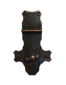 Dekoratif Anahtarlı Sandık Askısı - 40x65mm, Oksit, 100 Adet