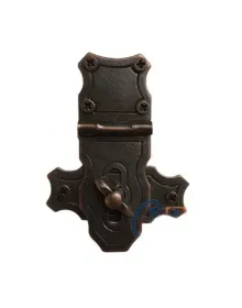 Dekoratif Anahtarlı Sandık Askısı - 40x55mm, Oksit, 1 Adet