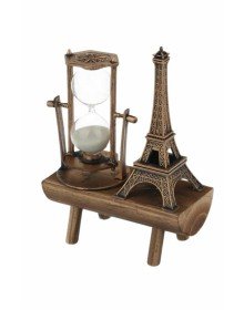 Dekoratif Eyfel Kulesi ve Kum Saati Vintage Tarzı Masa Süsü Biblo