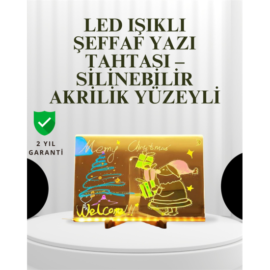 Dekoratif LED Yazı Tahtası – Silinebilir, Neon Kalemli, Planlama ve Hatırlatma İçin İdeal
