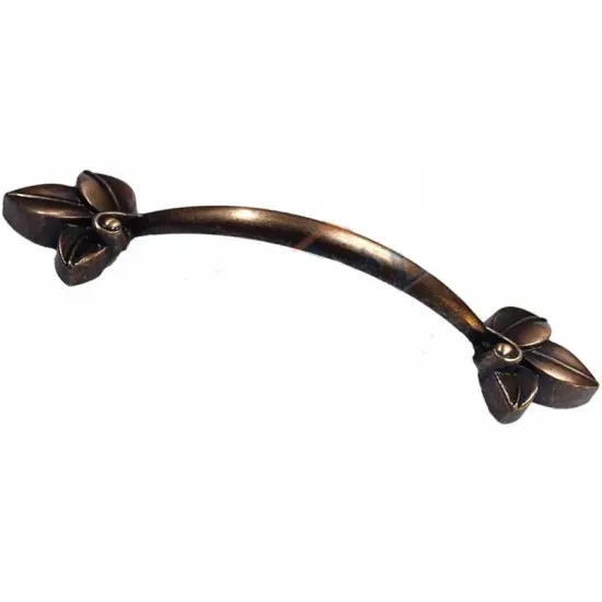 Dekoratif Zamak Yaprak Kulp - 96mm, Eskitme, 1 Adet Dekoratif Zamak Yaprak Kulp - 96mm, Eskitme, 1 Adet