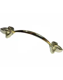 Dekoratif Zamak Yaprak Kulp - 96mm, Sarı, 100 Adet