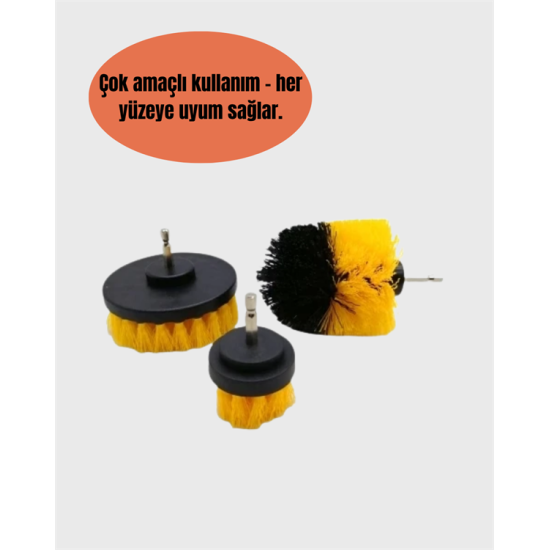Yüksek Devirde Etkili Temizlik Sağlayan Matkap Ucu Fırça Seti