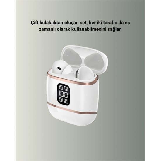 Dijital Göstergeli Bluetooth Kulakiçi Kulaklık – 4’lü Paket, Gürültü Engellemeli