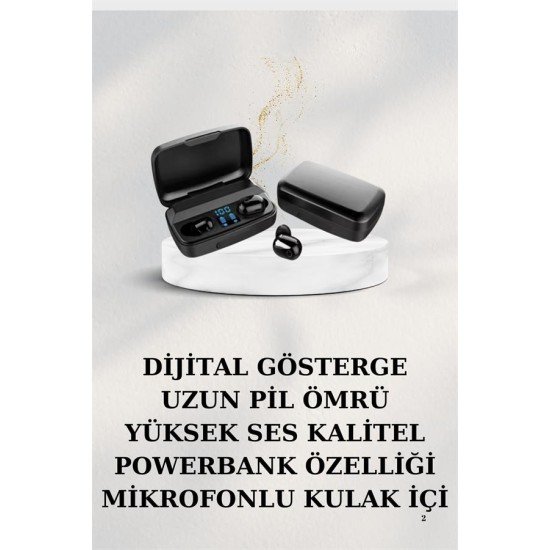 Dijital Göstergeli Bluetooth Kulaklık Kablosuz TWS Stereo Bluetooth 5.0
