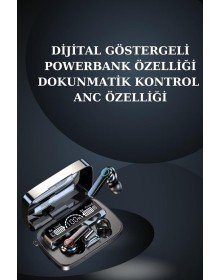 Dijital Göstergeli Powerbank Bluetooth Kulaklık ve Yeni Nesil Amoled Ekran Akıllı Saat