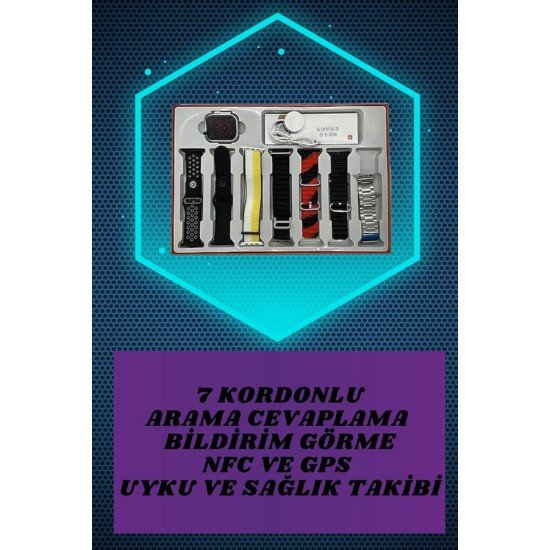 Dijital Göstergeli Powerbank Kulaklık ve 7 Kordonlu Yeni Nesil Akıllı Saat Amoled Ekran Dijital Göstergeli Powerbank Kulaklık ve 7 Kordonlu Yeni Nesil Akıllı Saat Amoled Ekran