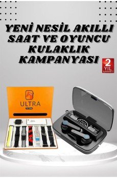 Dijital Göstergeli Powerbank Kulaklık ve 7 Kordonlu Yeni Nesil Akıllı Saat Amoled Ekran Dijital Göstergeli Powerbank Kulaklık ve 7 Kordonlu Yeni Nesil Akıllı Saat Amoled Ekran