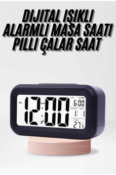 Dijital Işıklı Alarmlı Çalışma Masası Ekran Pilli Çalar Saat Dijital Işıklı Alarmlı Çalışma Masası Ekran Pilli Çalar Saat