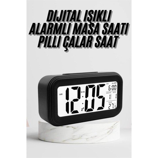 Dijital Masa Saati Termometre Takvim Led Ekran Pilli Ev Ofis Masası Dijital Masa Saati Termometre Takvim Led Ekran Pilli Ev Ofis Masası