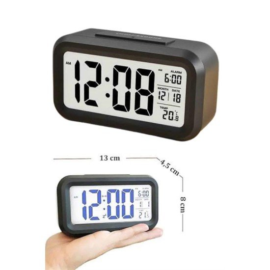 Dijital Masa Saati Termometre Takvim Led Ekran Pilli Ev Ofis Masası Dijital Masa Saati Termometre Takvim Led Ekran Pilli Ev Ofis Masası