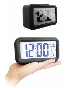 Dijital Masa Saati Termometreli Takvim Çalar Saat Led Ekran Pilli