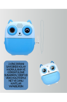 2.4” Ekranlı Mini Kamera – 1080p Kayıt + Mürekkepsiz Yazdırma