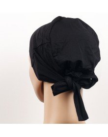 Dikişsiz Bağlamalı Tesettür Bone - Bağlamalı Bandana