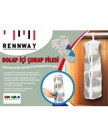 Dolap İçi Asılabilir Temiz Çorap Düzenleyici Çorap Filesi Askılık