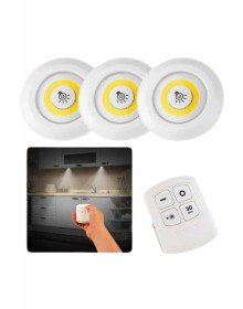 Dolap Işığı Mutfak Rafı Işığı Uzaktan Kumandalı 3 Lü Spot Led Lamba