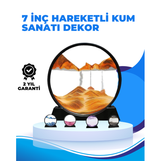 Döndürülebilir Dinamik Kum Tablosu – Stres Giderici, Yüksek Kaliteli Cam ve Doğal Kum ile Sanatsal Masa Dekoru