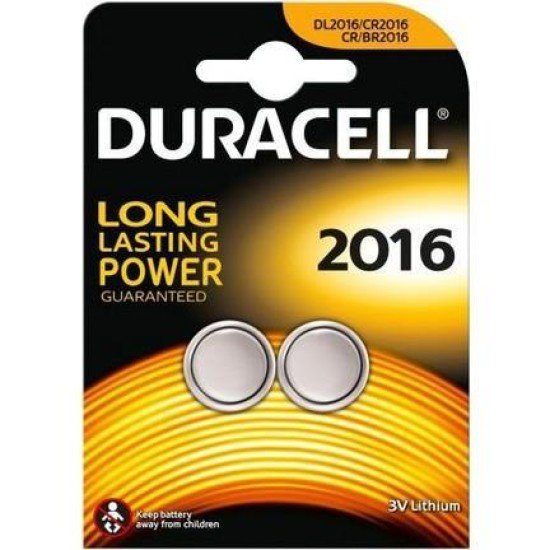 Duracell CR 2016 Lityum Pil 3 Volt 2 li Paket Duracell CR 2016 Lityum Pil 3 Volt 2 li Paket