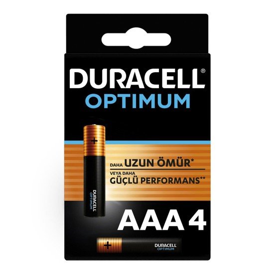 Duracell Optimum Alkalin Pil AAA 4'' lü Paket Duracell Optimum Alkalin Pil AAA 4'' lü Paket