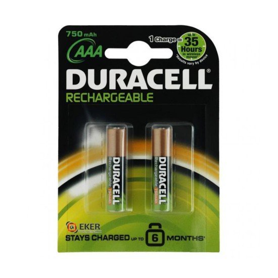Duracell Şarjedilebilir İnce Kalem Pil 2'li AAA 750 mAh Duracell Şarjedilebilir İnce Kalem Pil 2'li AAA 750 mAh