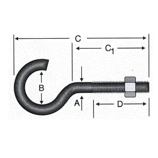Açık Metrik Kanca M4 - 100 Adet Açık Metrik Kanca M4 - 100 Adet