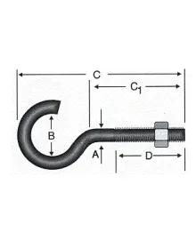 Açık Metrik Kanca M5 / 21x100 - 100 Adet