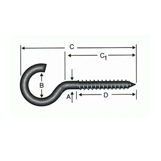 Açık Piton, Kanca, Çengel 24x200 - 100 Adet