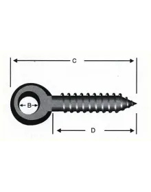 Delikli, Gözlü Vida 6 - 50 Adet