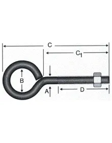 Kapalı Metrik Kanca M4 - 100 Adet