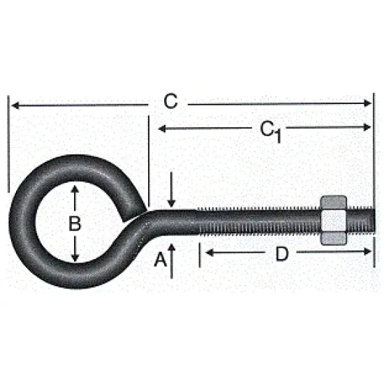 Kapalı Metrik Kanca M5 / 21x100 - 100 Adet Kapalı Metrik Kanca M5 / 21x100 - 100 Adet
