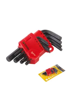 Edoni 120 mm 10 Parça Siyah 6 Köşe Alyan Seti Edoni 120 mm 10 Parça Siyah 6 Köşe Alyan Seti