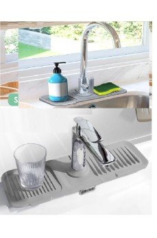 Elastik Mutfak Banyo Musluk Matı Düzenleyici Kaydırmaz Taban Organizer Lavabo Kenar Matı