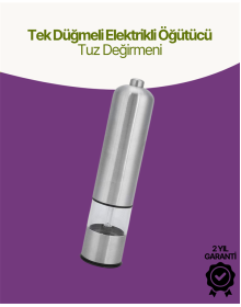 Elektrikli Baharat Öğütücü Pilli Paslanmaz Çelik Otomatik Tuz Karabiber Değirmeni