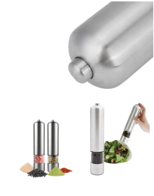 Elektrikli Baharat Öğütücü Pilli Paslanmaz Çelik Otomatik Tuz Karabiber Değirmeni
