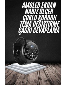 En Çok Tercih Edilen Akıllı Saat Amoled Ekran Nabız Sensörü GPS Uyumlu Adımsayar