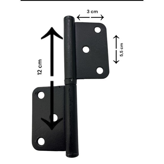 12 cm Siyah Yönsüz Cerman Menteşe 12 cm Siyah Yönsüz Cerman Menteşe