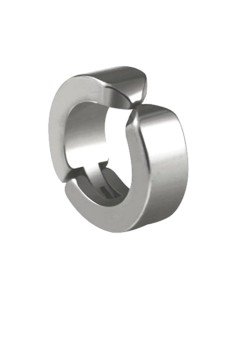 Erkek Küpesi - 1 Adet Çelik Kıstırmalı Küpe Paslanmaz Atmaz Çelik Gümüş Renk Küpe