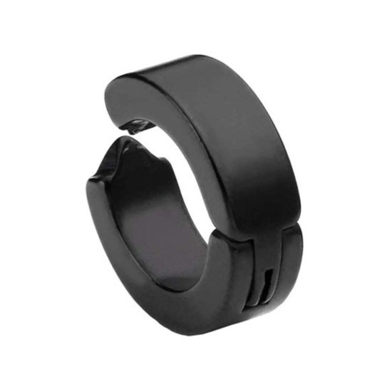 Erkek Küpesi - 1 Adet Siyah Çelik Kıstırmalı Küpe Paslanmaz Atmaz Çelik Siyah Küpe Erkek Küpesi - 1 Adet Siyah Çelik Kıstırmalı Küpe Paslanmaz Atmaz Çelik Siyah Küpe