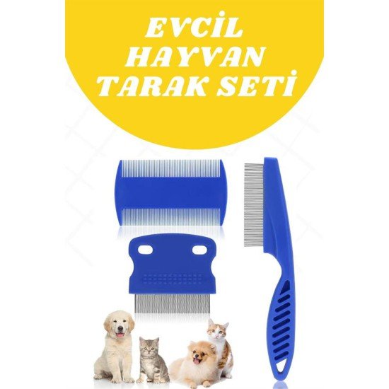 Evcil Hayvan Tarak Seti 4'lü Bit Tarağı Ked Köpek Tüyüne Uygun Evcil Hayvan Tarak Seti 4'lü Bit Tarağı Ked Köpek Tüyüne Uygun