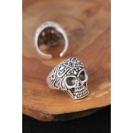 Kuru Kafalı Gümüş Renk Erkek Yüzük Kuru Kafalı Gümüş Renk Erkek Yüzük