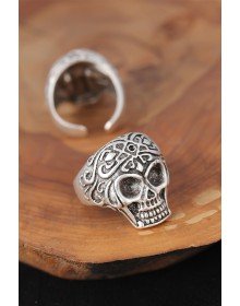 Kuru Kafalı Gümüş Renk Erkek Yüzük